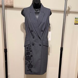 Calvin Klein sleeveless sheath double breasted dress